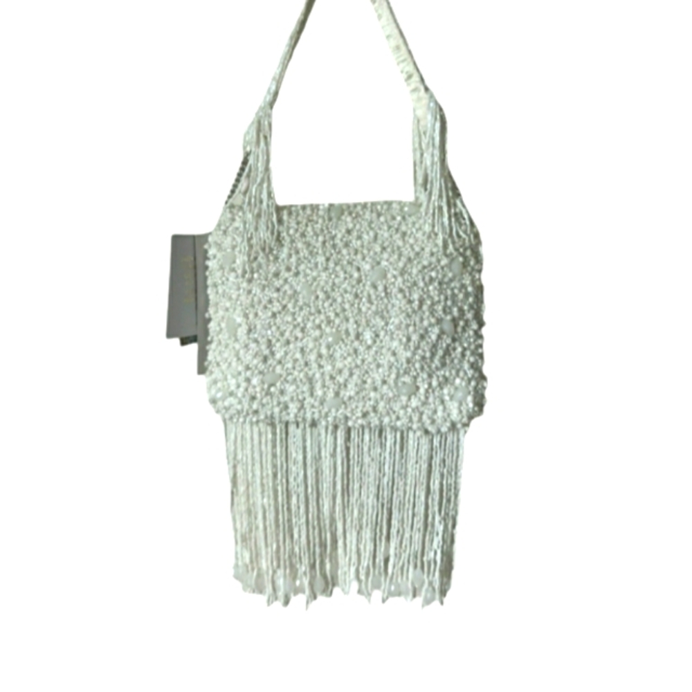 Viral white beaded purse